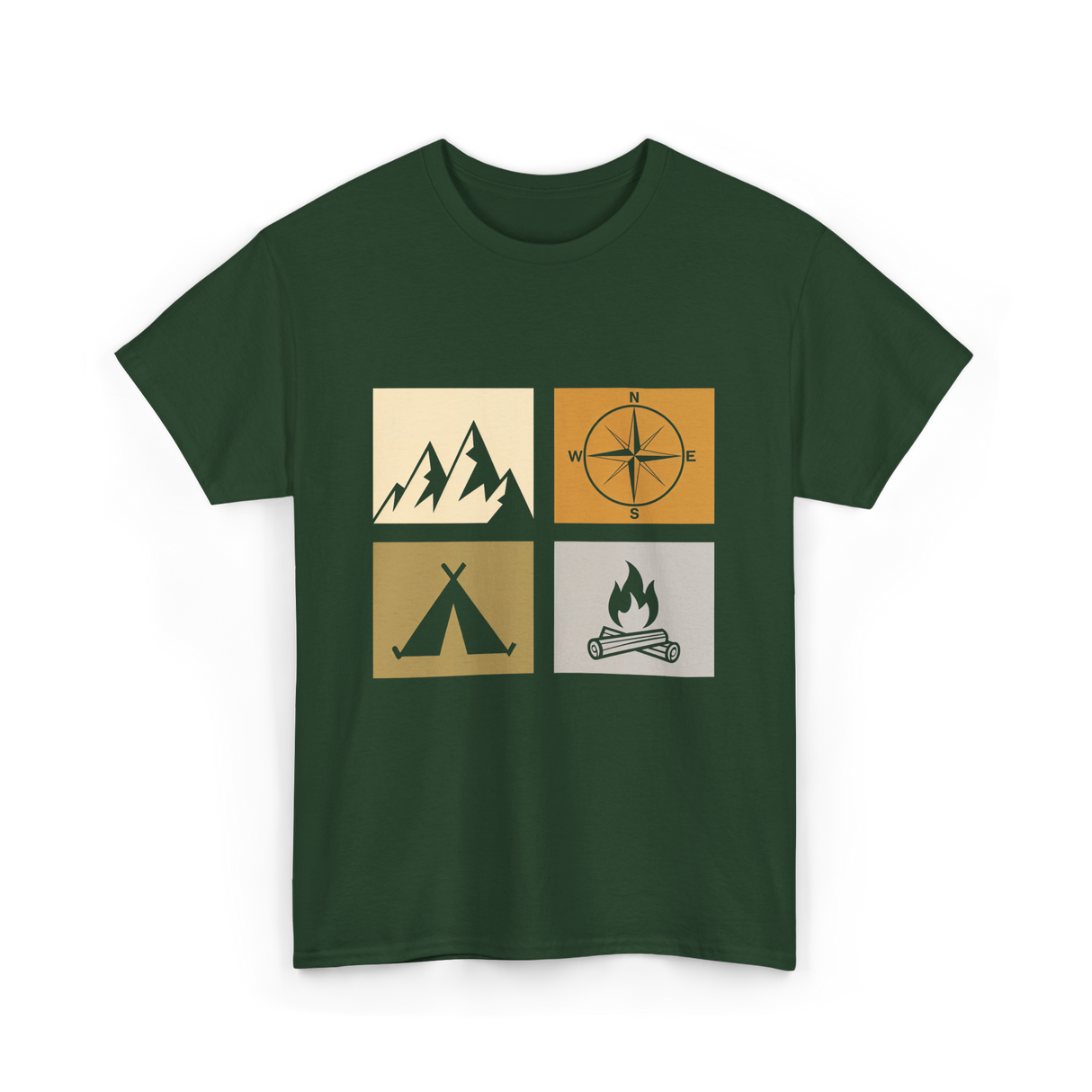 Camping T-Shirt - Forest Green