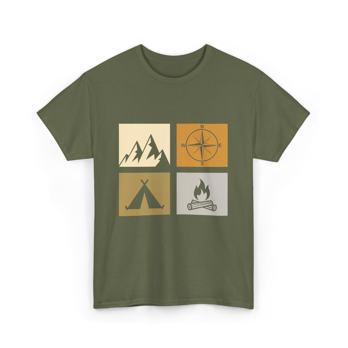 Camping T-Shirt - Military Green