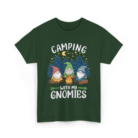 Camping with My Gnomies Gnome Adventure T-Shirt - Forest Green