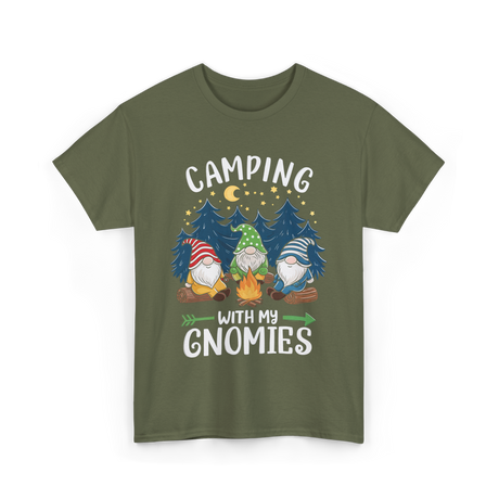 Camping with My Gnomies Gnome Adventure T-Shirt - Military Green