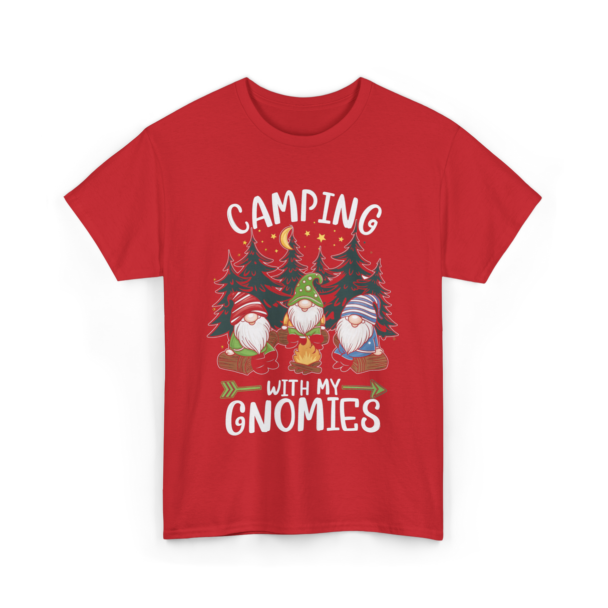 Camping With My Gnomies Gnomes T-Shirt - Red