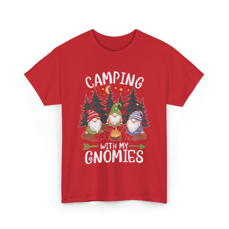 Camping With My Gnomies Gnomes T-Shirt - Red