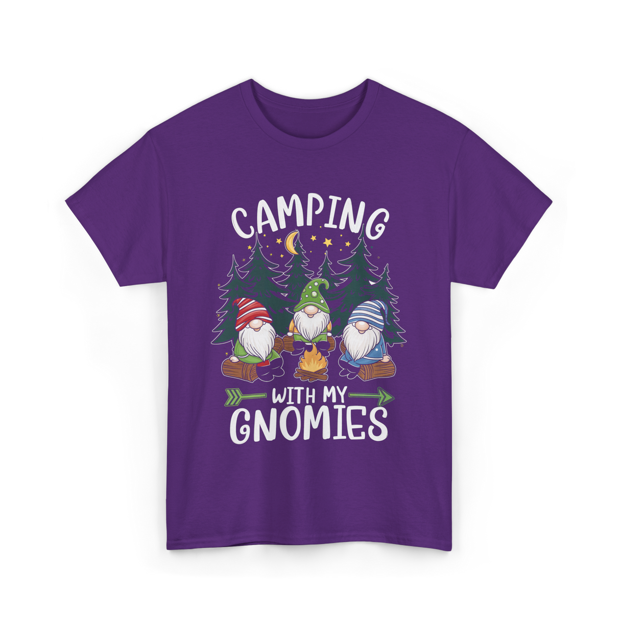 Camping With My Gnomies Gnomes T-Shirt - Purple