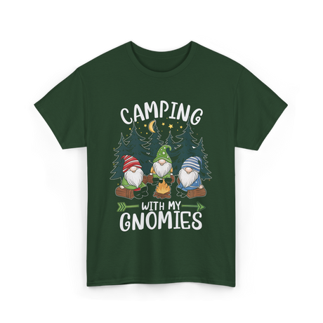 Camping With My Gnomies Gnomes T-Shirt - Forest Green