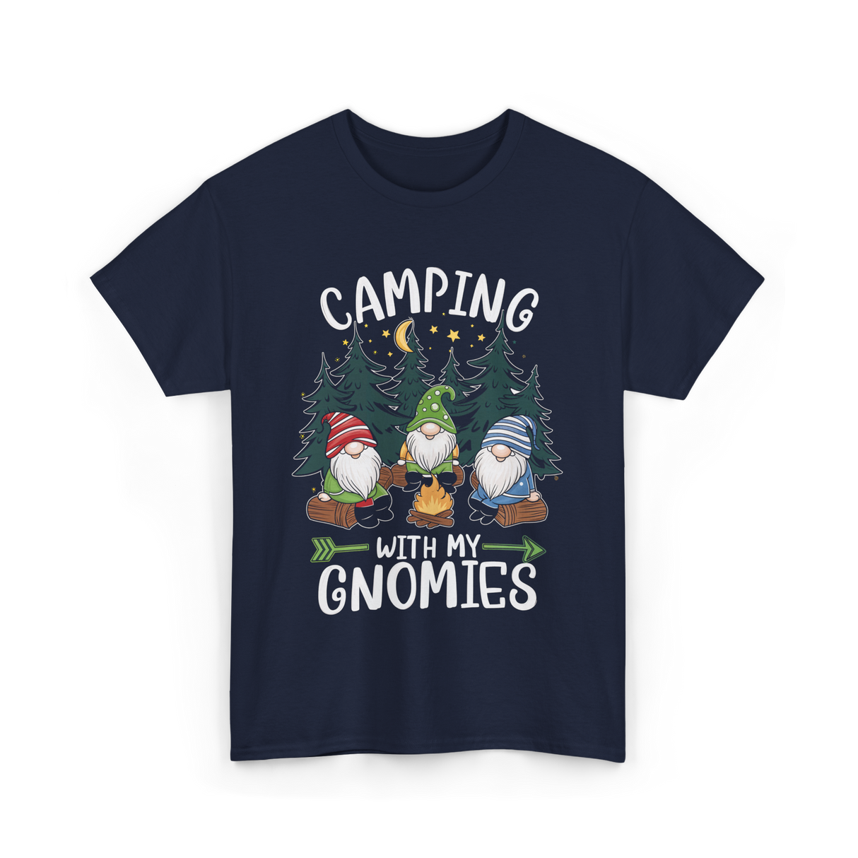 Camping With My Gnomies Gnomes T-Shirt - Navy