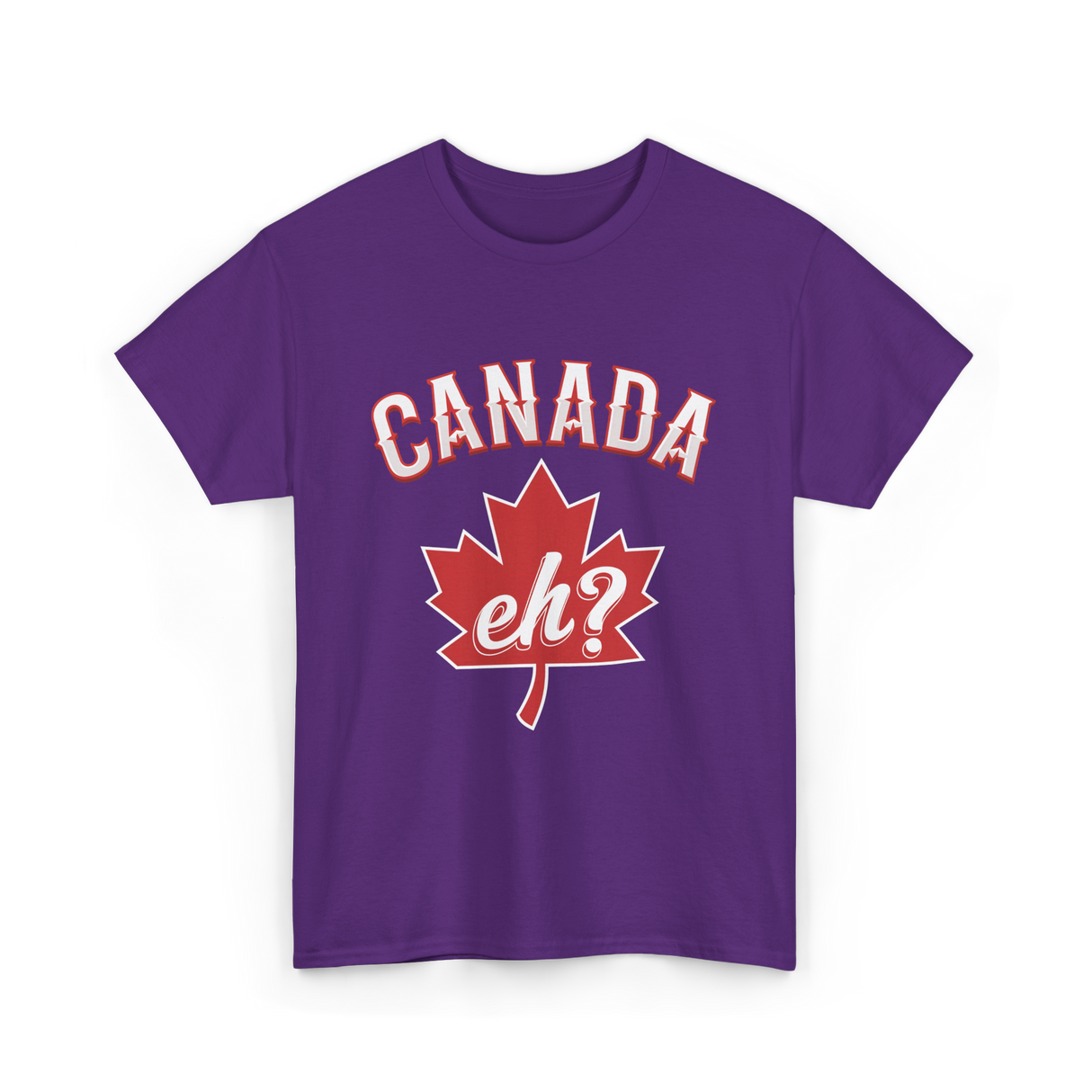 Canada Eh Canada Maple Leaf T-Shirt - Purple