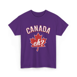 Canada Eh Canada Maple Leaf T-Shirt - Purple