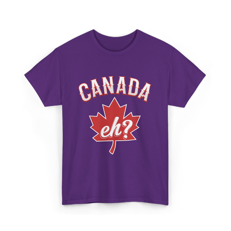 Canada Eh Canada Maple Leaf T-Shirt - Purple