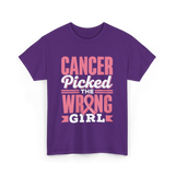 Cancer Picked The Wrong Girl Fight T-Shirt - Purple