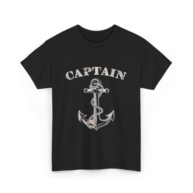 Captain Anchor Nautical Sailing T-Shirt - Black