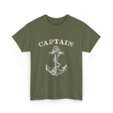 Captain Anchor Nautical Sailing T-Shirt - Military Green