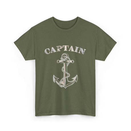 Captain Anchor Nautical Sailing T-Shirt - Military Green