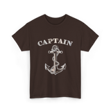 Captain Anchor Nautical Sailing T-Shirt - Dark Chocolate