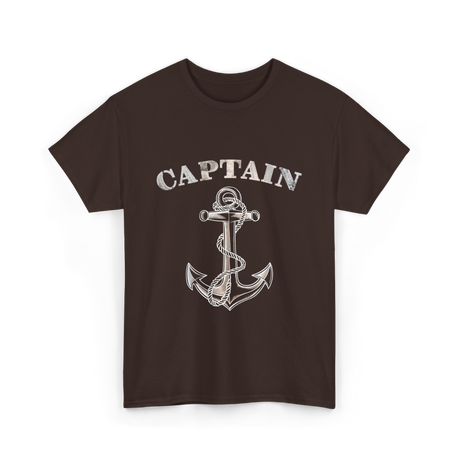 Captain Anchor Nautical Sailing T-Shirt - Dark Chocolate