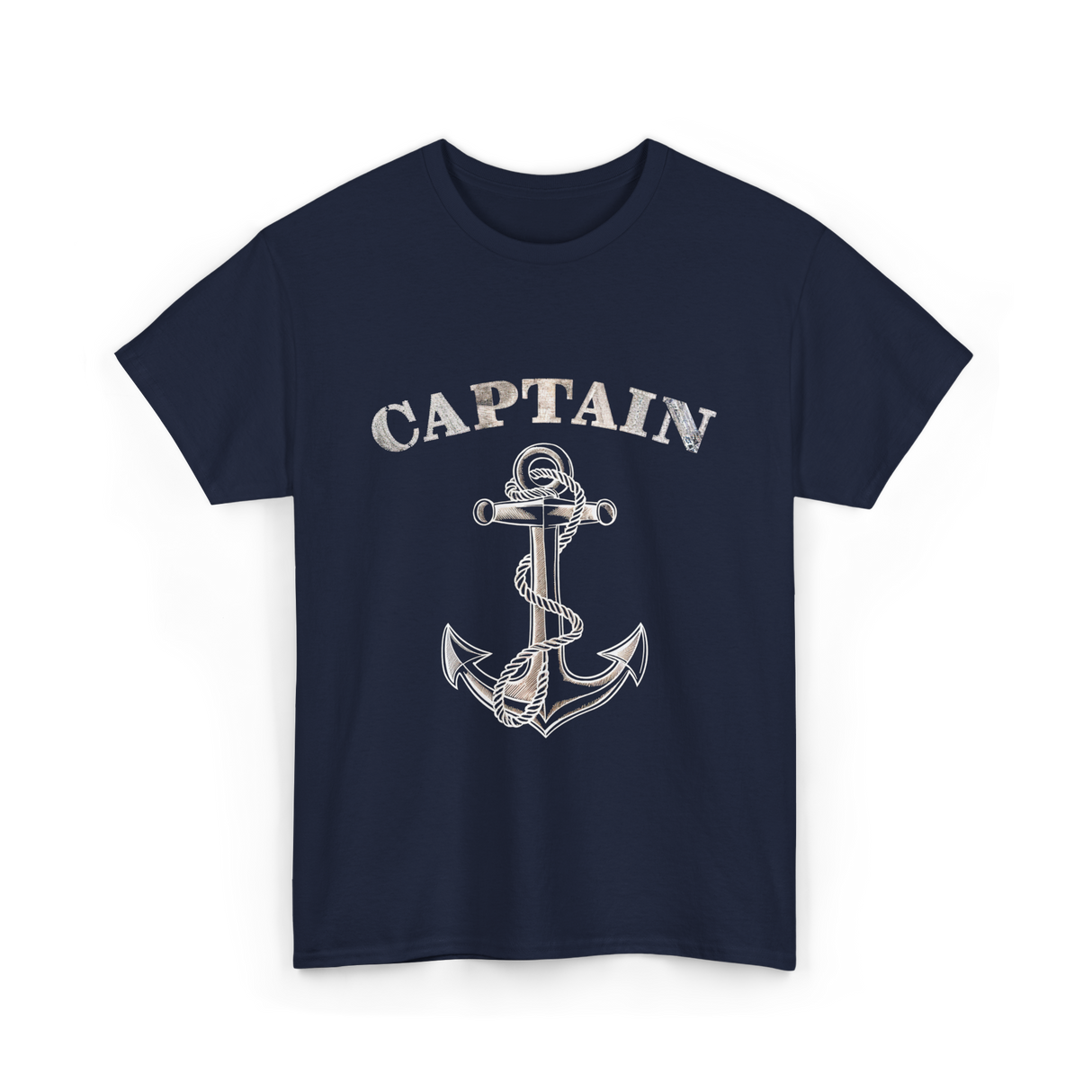 Captain Anchor Nautical Sailing T-Shirt - Navy