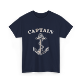 Captain Anchor Nautical Sailing T-Shirt - Navy