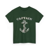 Captain Anchor Nautical Sailing T-Shirt - Forest Green