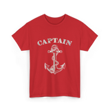 Captain Anchor Nautical Sailing T-Shirt - Red