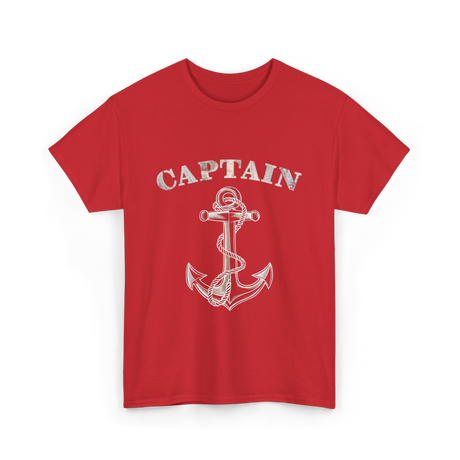 Captain Anchor Nautical Sailing T-Shirt - Red