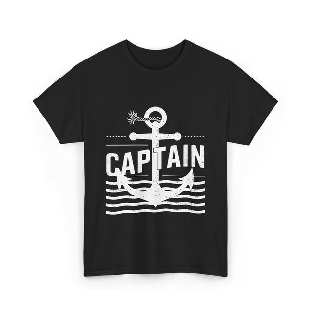 Captain Anchor Nautical Sea T-Shirt - Black