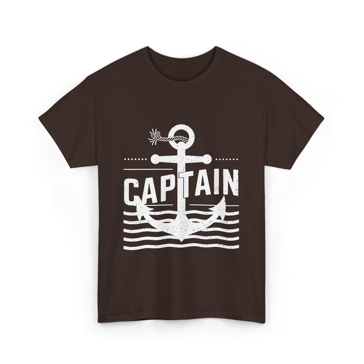 Captain Anchor Nautical Sea T-Shirt - Dark Chocolate