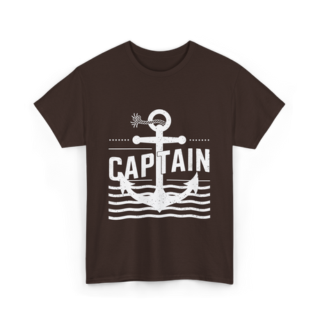 Captain Anchor Nautical Sea T-Shirt - Dark Chocolate