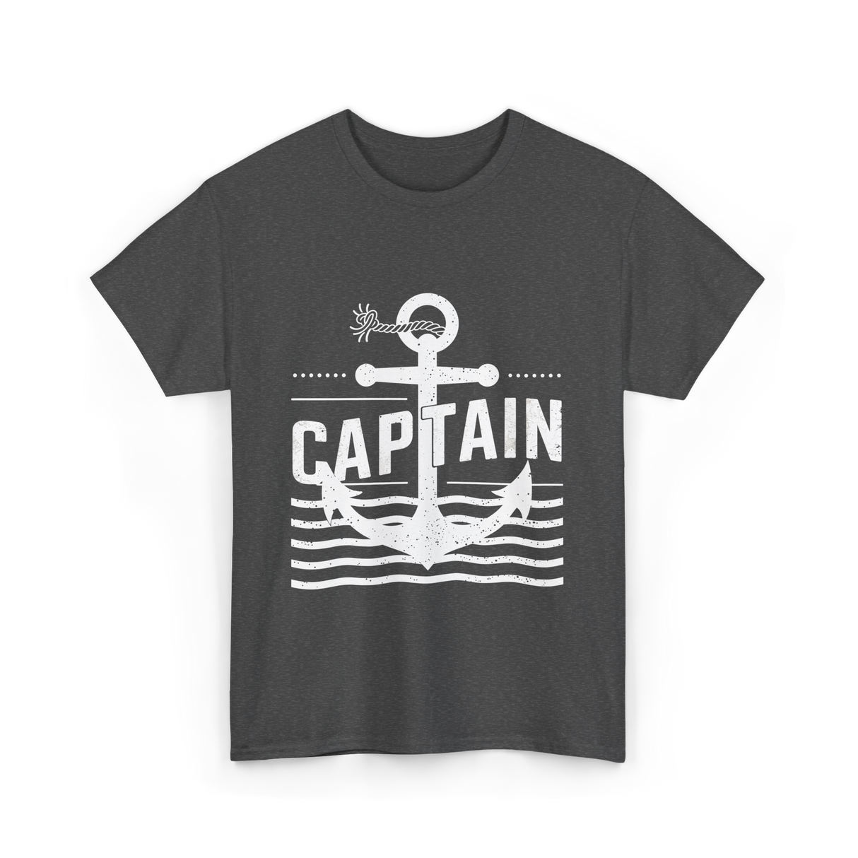 Captain Anchor Nautical Sea T-Shirt - Dark Heather