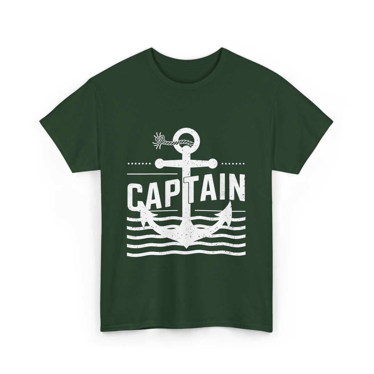 Captain Anchor Nautical Sea T-Shirt - Forest Green