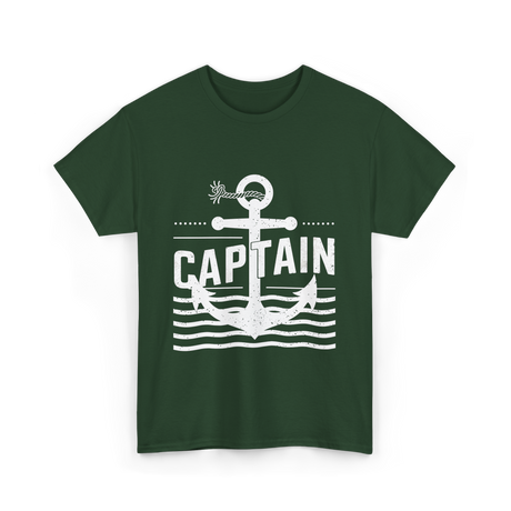 Captain Anchor Nautical Sea T-Shirt - Forest Green