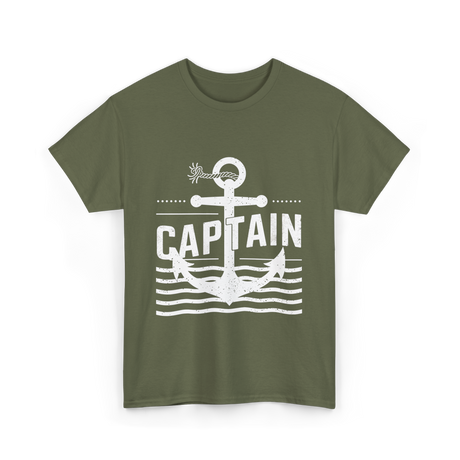 Captain Anchor Nautical Sea T-Shirt - Military Green