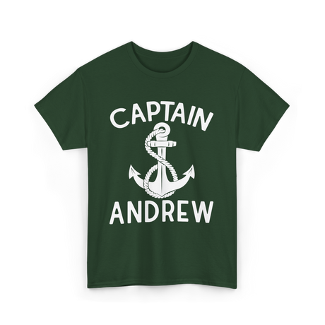 Captain Andrew Boating Captain T-Shirt - Forest Green