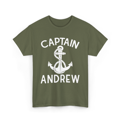 Captain Andrew Boating Captain T-Shirt - Military Green