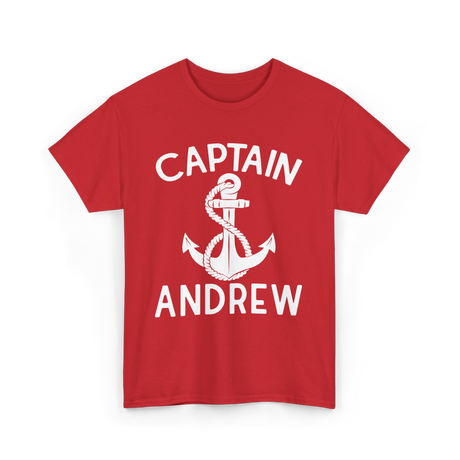 Captain Andrew Boating Captain T-Shirt - Red