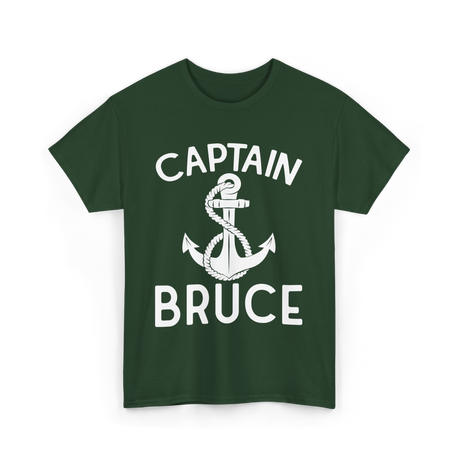 Captain Bruce Boating Captain T-Shirt - Forest Green