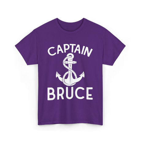 Captain Bruce Boating Captain T-Shirt - Purple