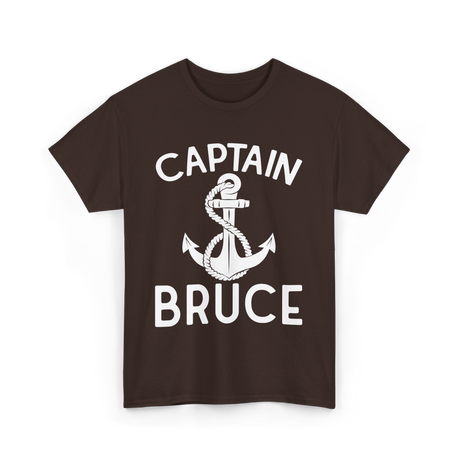 Captain Bruce Boating Captain T-Shirt - Dark Chocolate