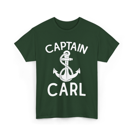 Captain Carl Boating Captain T-Shirt - Forest Green