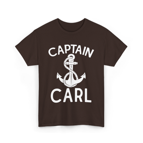 Captain Carl Boating Captain T-Shirt - Dark Chocolate