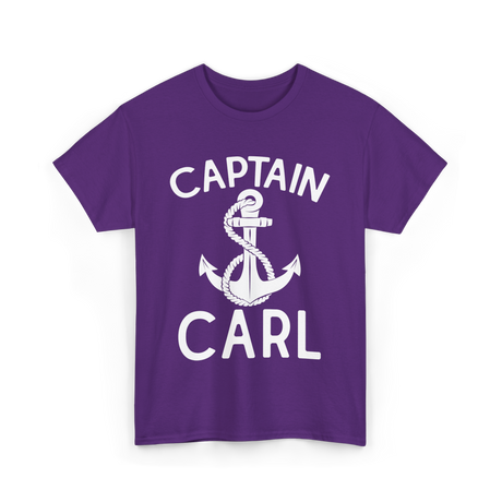 Captain Carl Boating Captain T-Shirt - Purple