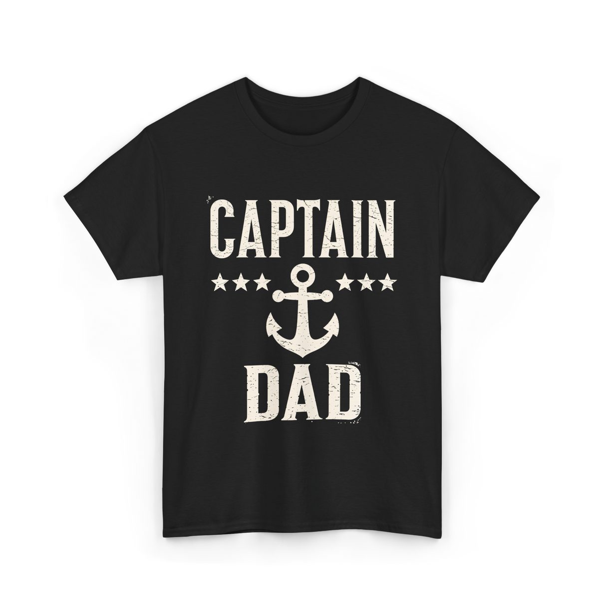 Captain Dad Anchor Boating T-Shirt - Black