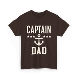 Captain Dad Anchor Boating T-Shirt - Dark Chocolate