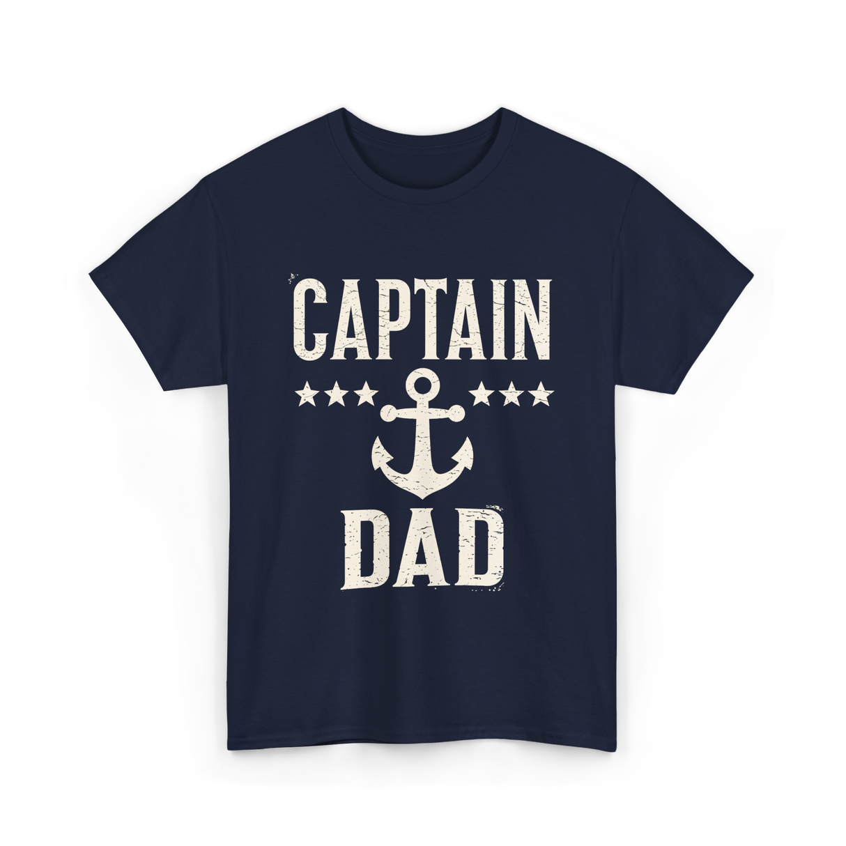 Captain Dad Anchor Boating T-Shirt - Navy