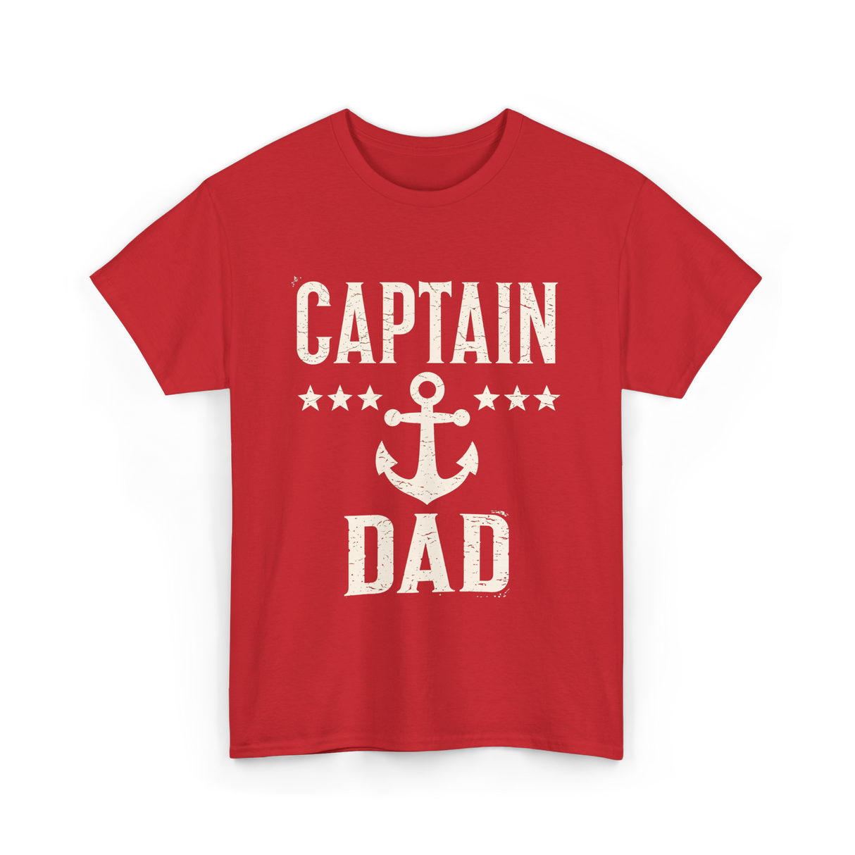 Captain Dad Anchor Boating T-Shirt - Red