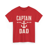 Captain Dad Anchor Boating T-Shirt - Red