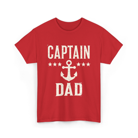 Captain Dad Anchor Boating T-Shirt - Red