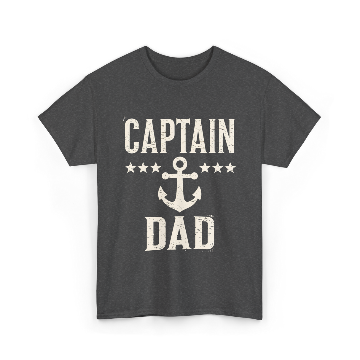 Captain Dad Anchor Boating T-Shirt - Dark Heather