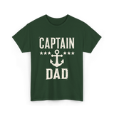 Captain Dad Anchor Boating T-Shirt - Forest Green