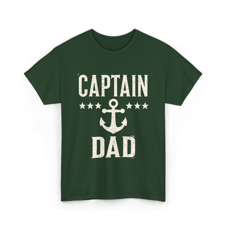 Captain Dad Anchor Boating T-Shirt - Forest Green