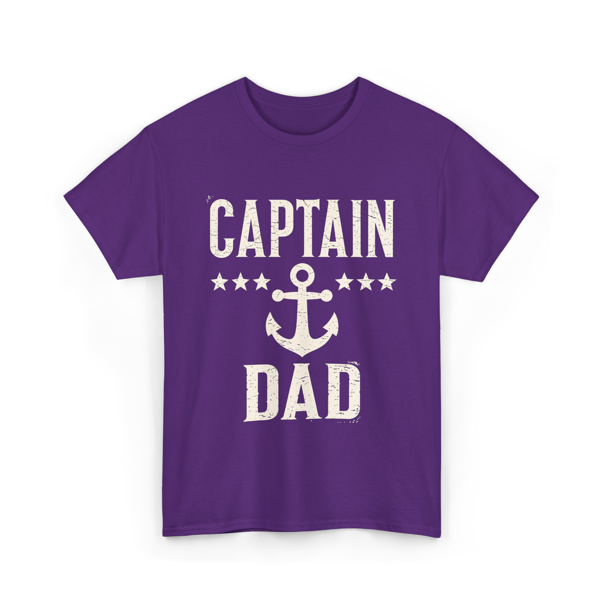 Captain Dad Anchor Boating T-Shirt - Purple