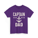 Captain Dad Anchor Boating T-Shirt - Purple